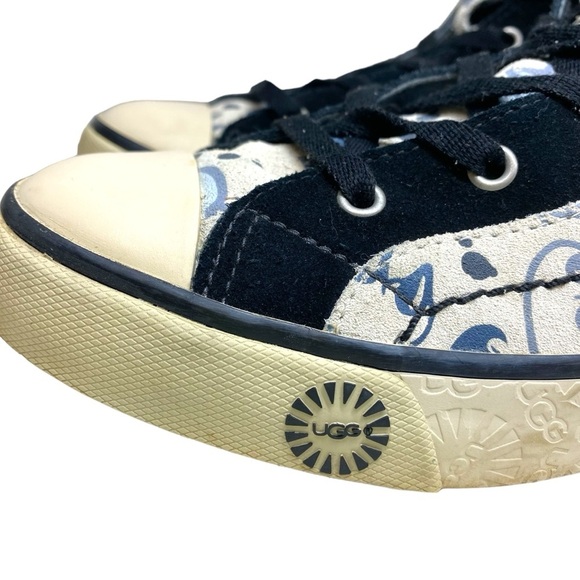 UGG Stellah‎ Claw Graffiti Fur Lined Hightop Sneakers Short Boots Womens 8 DISC - Picture 5 of 14